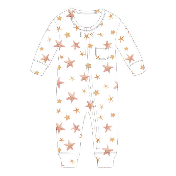 Starfish Organic Footless 2-Way Zipper Romper GOTS-certified