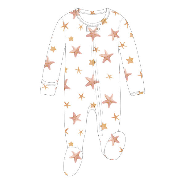 Starfish Organic 2-Way Zipper Footie GOTS-certified