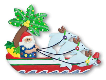 Santa with Dolphins Personalized Christmas Ornament NT173-NT176