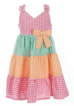 Colorblock Gingham Children's Dress