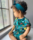 Vroom to the Planets Bamboo Romper with Side Zipper