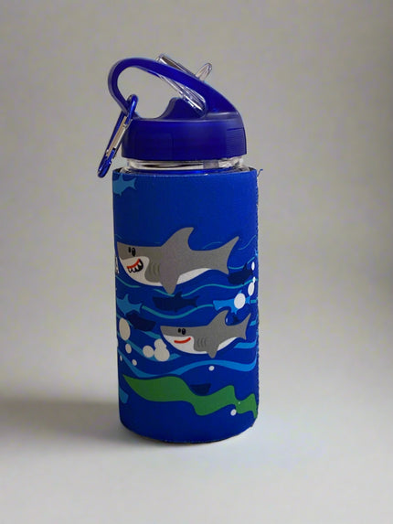 Sports Bottle with Insulator Sleeve-Sharks