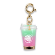 Gold Strawberry Matcha Charm