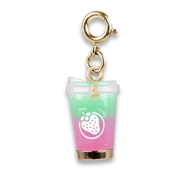 Gold Strawberry Matcha Charm