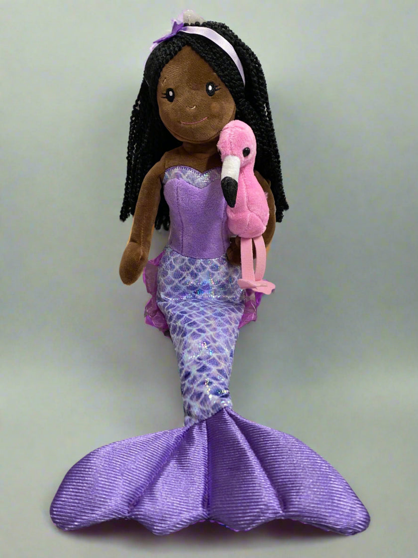 Mermaid w/ Flamingo Doll Stuffed Animal (Pick your Mermaid)