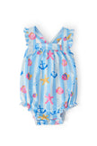 Tidepool Treasures Ruffle Cross Back Romper