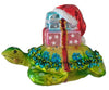 Turtle with Gifts Glass Christmas Ornament HZZ110
