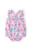 Under the Sea Ruffle Cross Back Romper