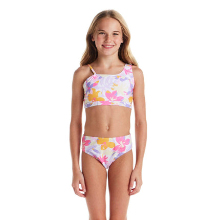 Tween Girls Asymmetrical Bikini | Palm Print