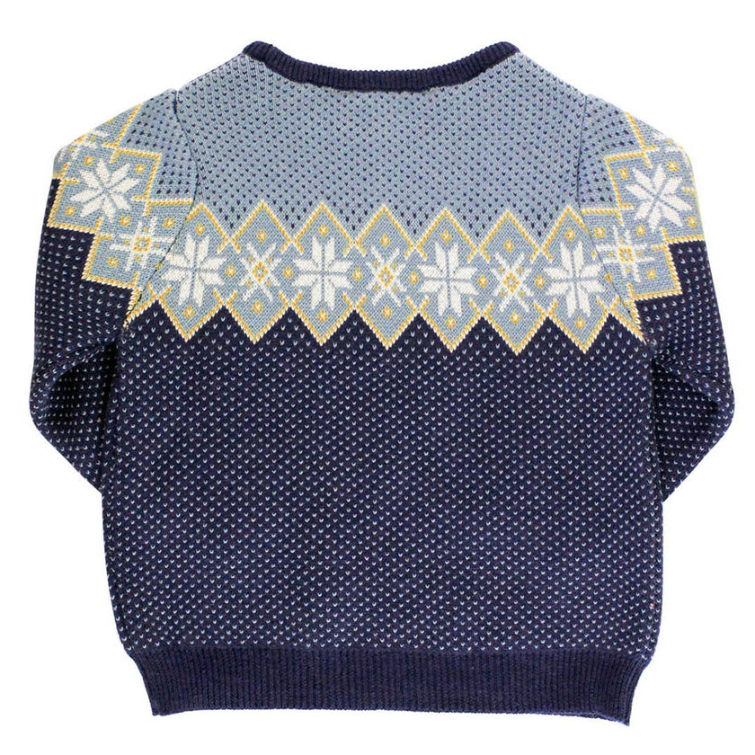 Antique Blue Knit Crew Neck Sweater