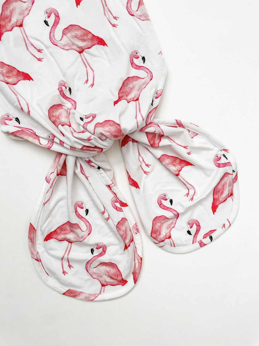 Flamingo Newborn Bamboo Knotted Gown
