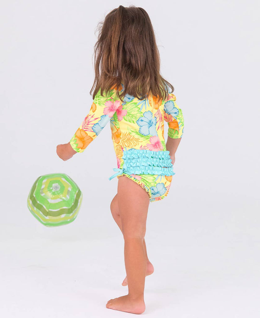 Happy Hula Long Sleeve One Piece Rash Guard