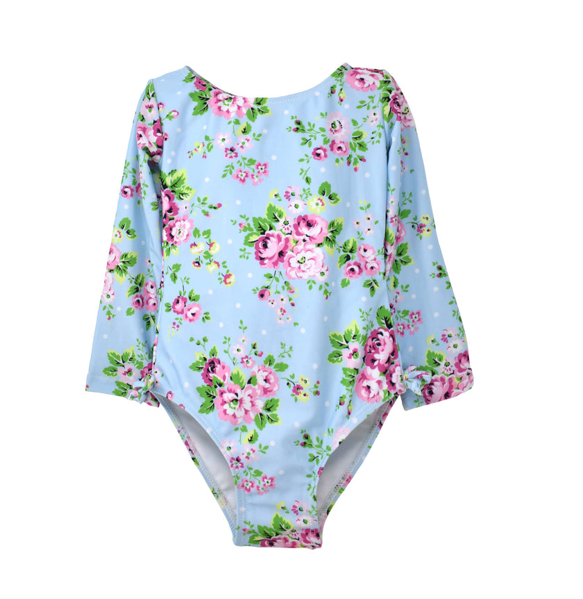 Kids UPF50+ Girls Charlie Long Sleeve Rash Guard Swimsuit