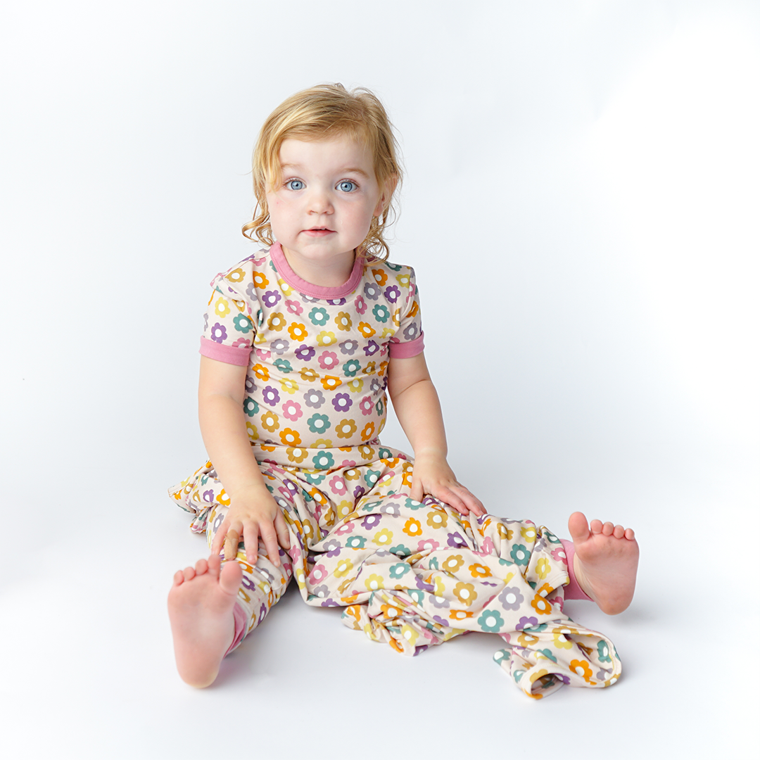 Feeling Groovy Bamboo Short Sleeve Kids Pajama Pant