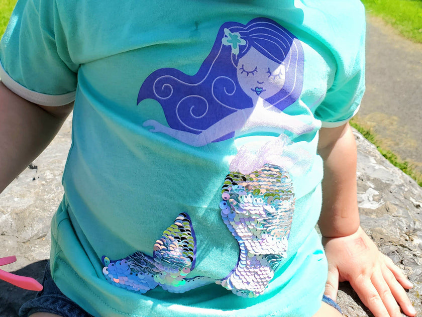 Mermaid Sequin Toddler and Kids T-Shirt