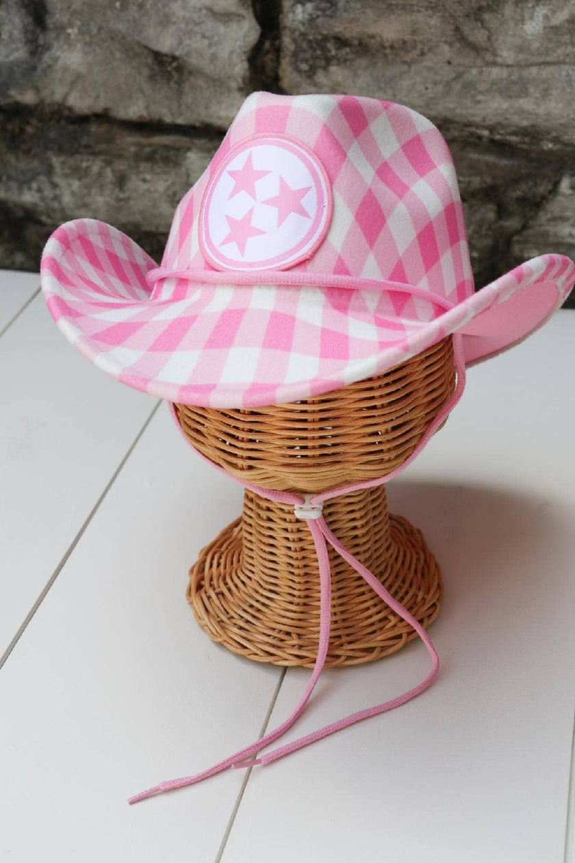 Pink Gingham TN Cowgirl Hat 