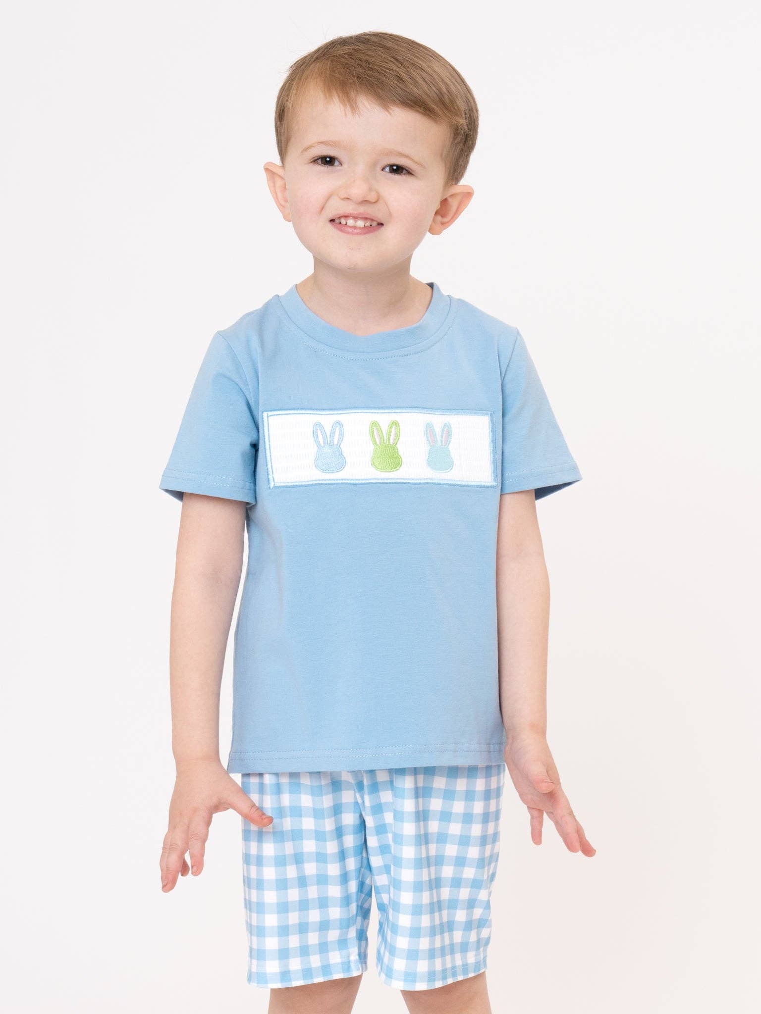 Bunny Lineup Gingham Smocked Outfit