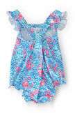 Crab Walk Ruffle Cross Back Romper