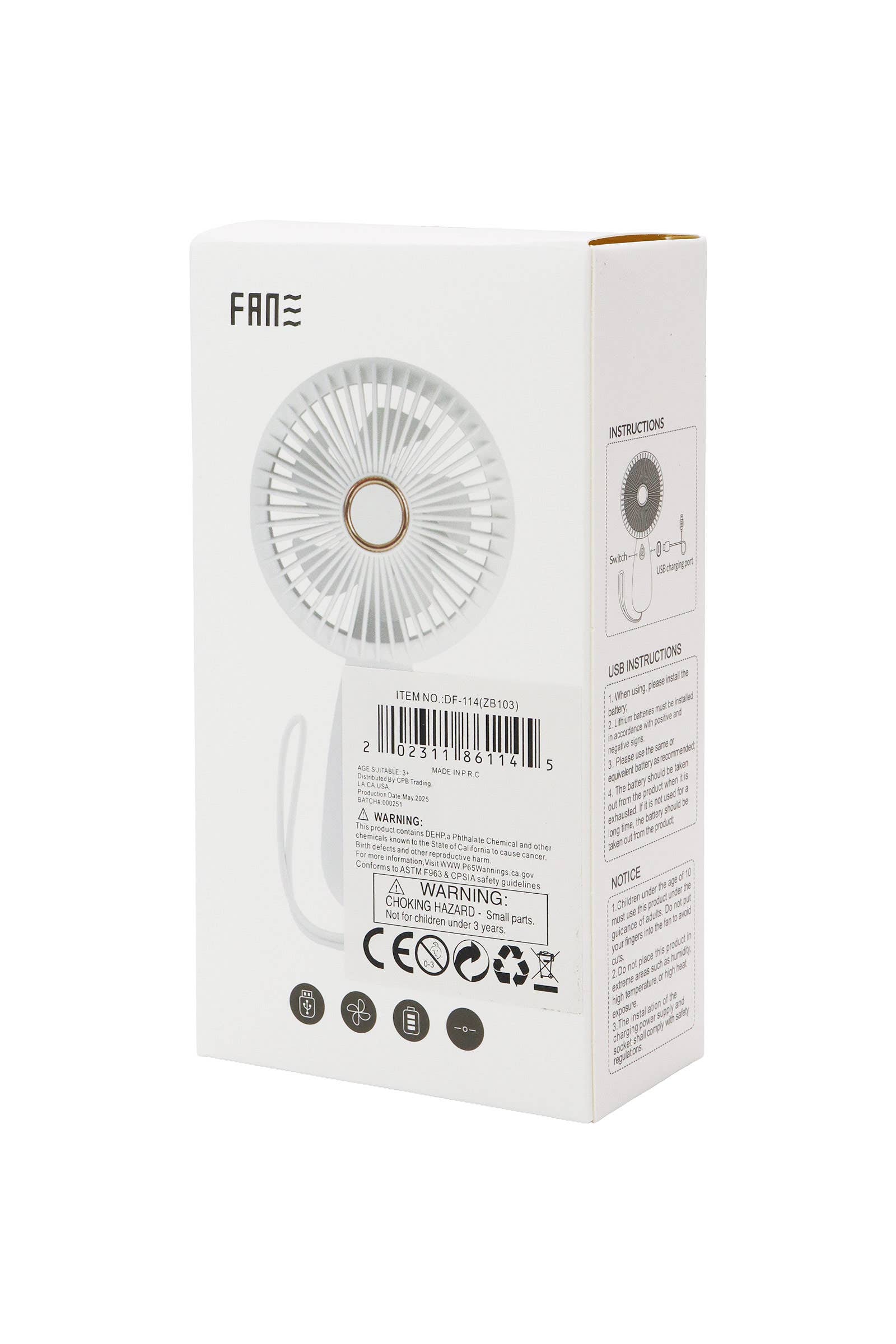 Retro Matte Pastel Wrist Strap Electric Fan - Assorted