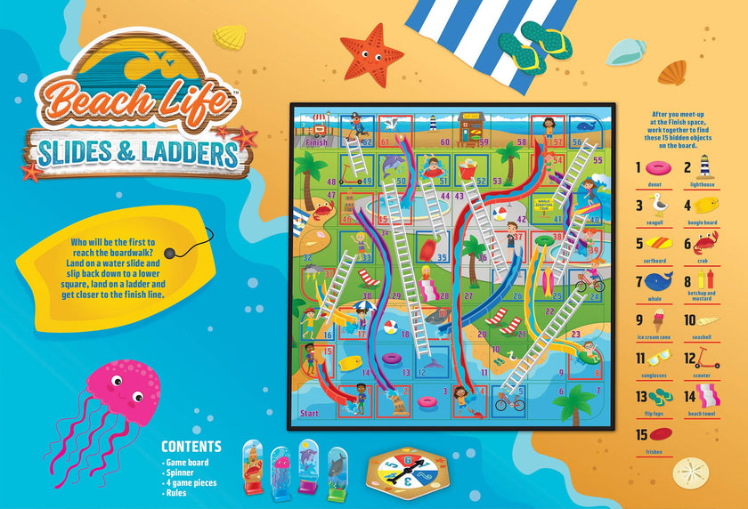 Beach Life - Slides & Ladders Board Game