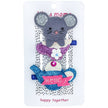 Cute Mouse & Teapot Kids handmade Hair Clips- Grey and Aqua