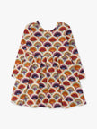 Girls Maple Blossoms Knit Long Sleeve Twirl Dress