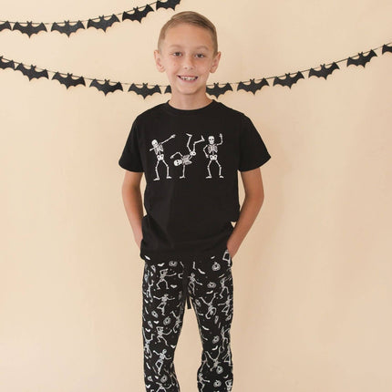 Glow In The Dark Silly Skelly Halloween Short Sleeve T-Shirt