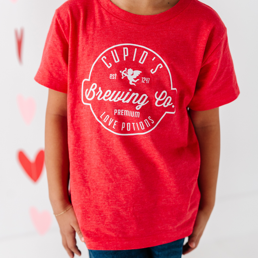 Cupid's Brewing Co Valentines Day Shirt Toddler and Youth