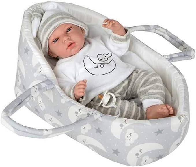 Baby Doll in Grey Moon Bassinet - 15