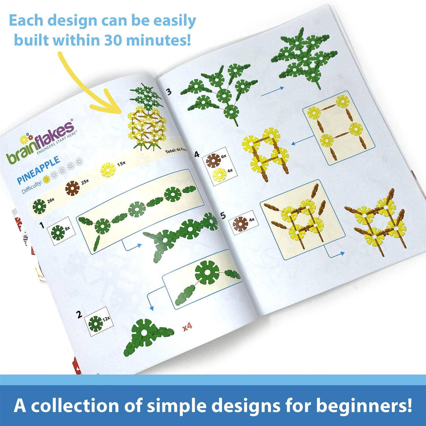 15 in 1 Brain Flakes Building Instructions For Beginners | PRINTED BOOK