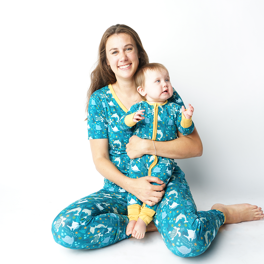 Ocean Friends Bamboo Pajama Convertible Footie Romper