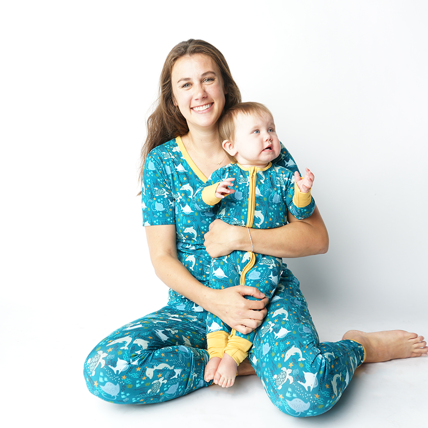Ocean Friends Bamboo Pajama Convertible Footie Romper