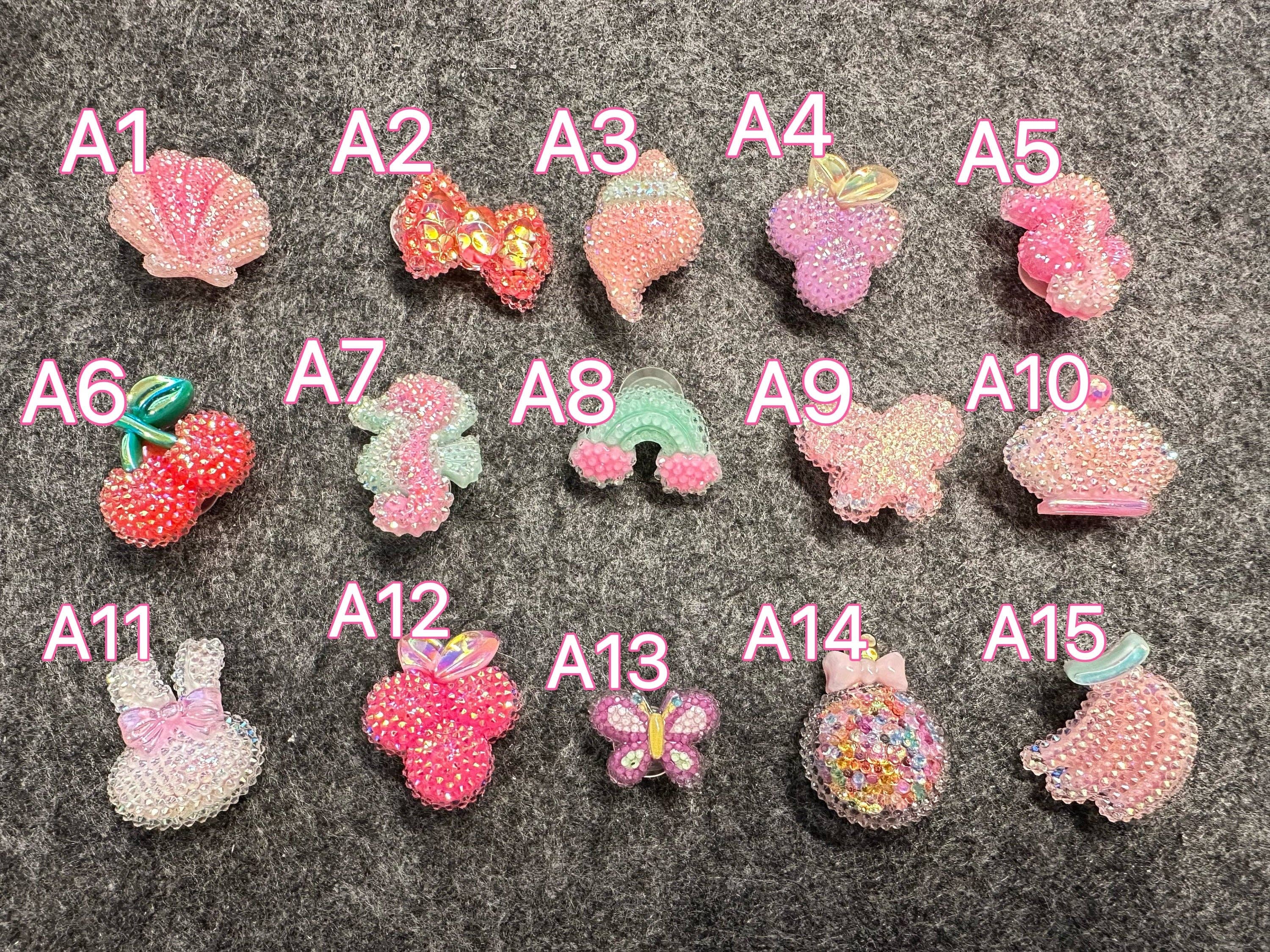 Bling Bling sequin star Aurora Glitter Resin charms for DIY Unique Special Croc Shoes  Best Quality JuliesDecalDesign: Set C 4pcs