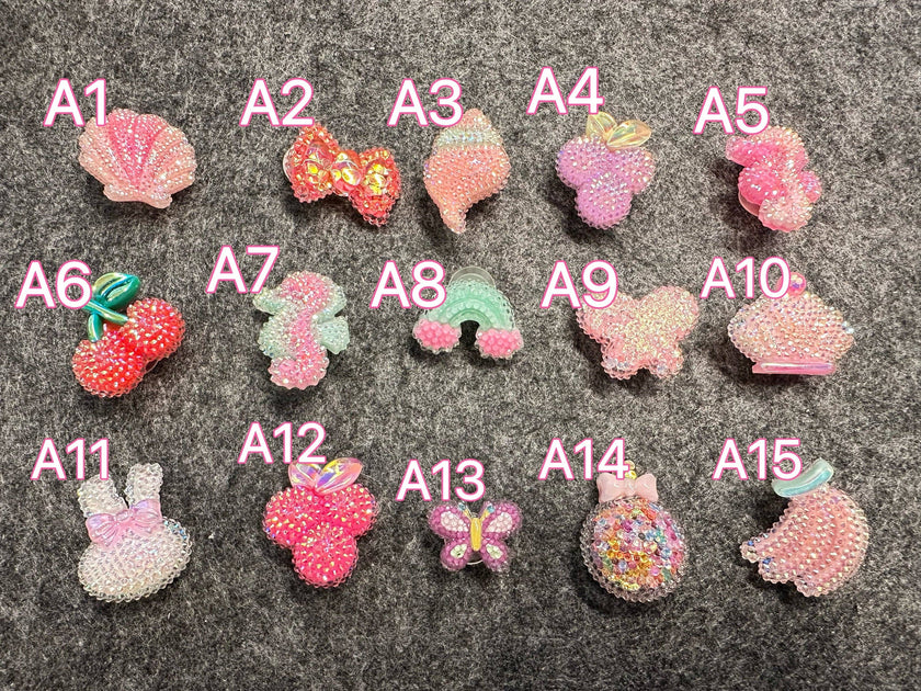 DELETE Bling Bling sequin star Aurora Glitter Resin charms for DIY Unique Special Croc Shoes  Best Quality JuliesDecalDesign: Set A 15pcs