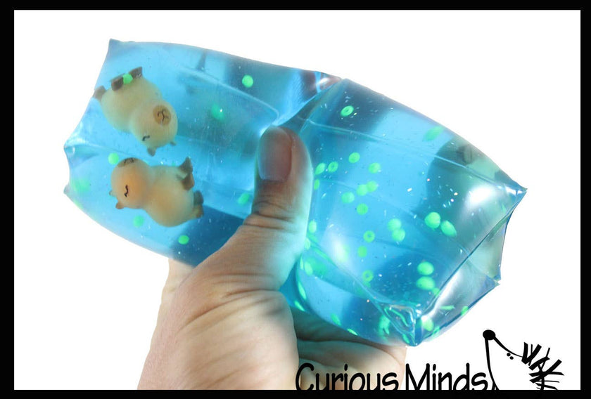Jumbo Capybara Animal Water Filled Tube Snake Stress Toy -