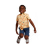 Boys Toddler Short Sleeve Orange Turtle Button-down Shirt
