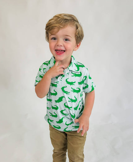 Blue Alligators Bamboo SS Polo Shirt