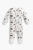 One-Piece Baby Pajamas Football Pups Organic Cotton