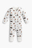 One-Piece Baby Pajamas Football Pups Organic Cotton