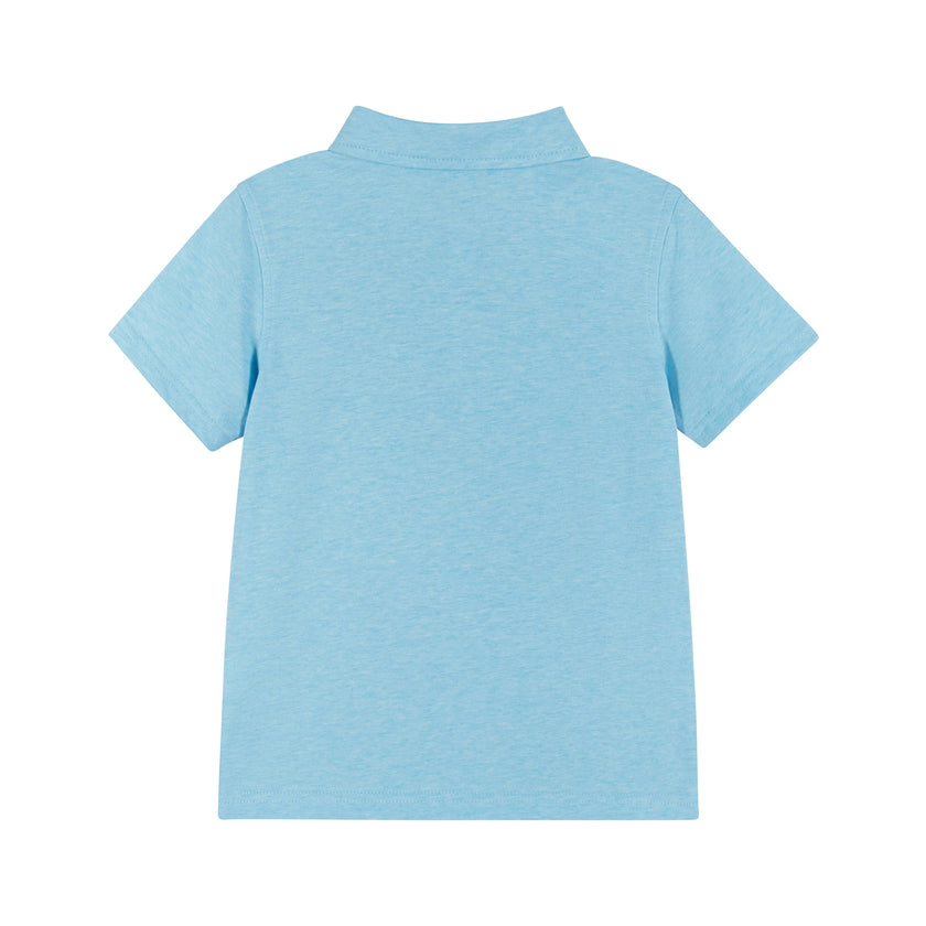 Boys Toddler Light Blue Toucan Playful Pocket Polo Shirt