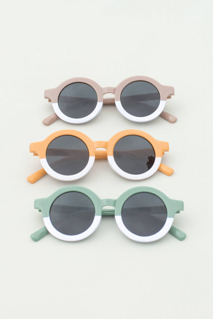 Kids Toddler 2 Tone Round Sunglasses