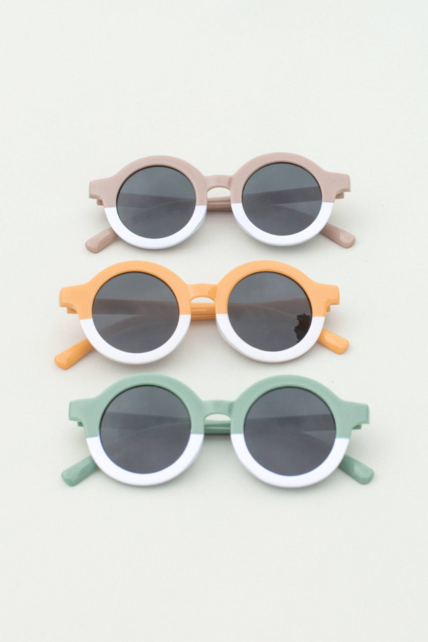 Kids Toddler 2 Tone Round Sunglasses