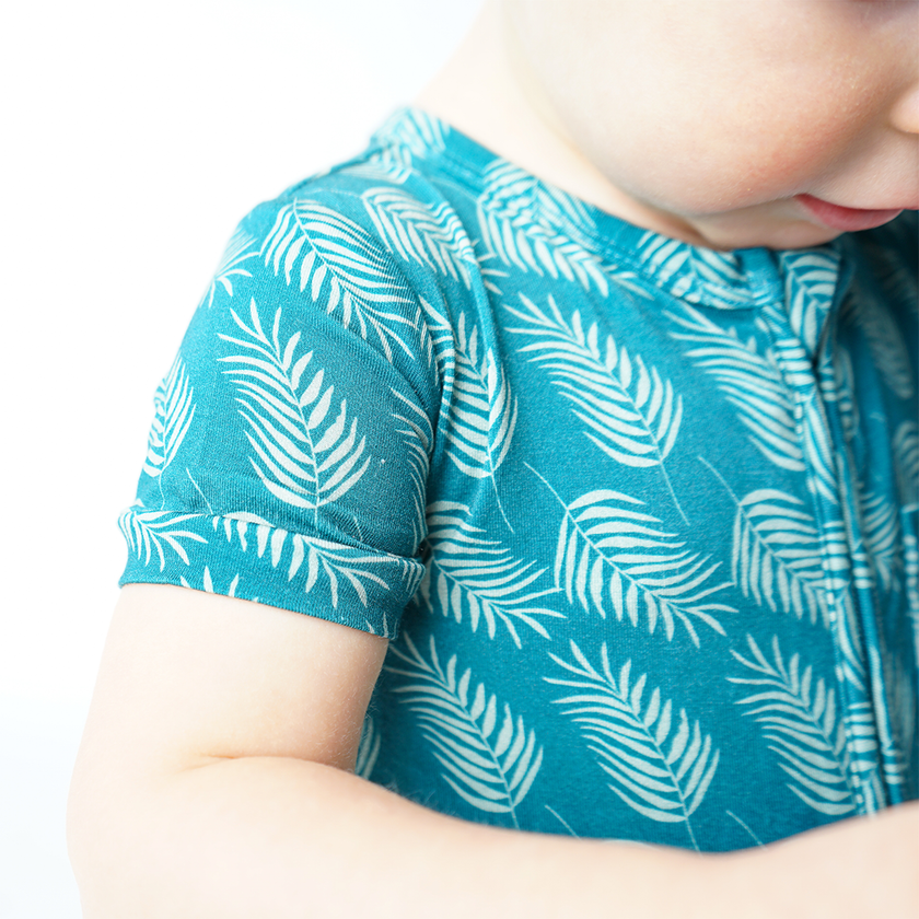Palms in Paradise Bamboo Baby Boy Shortie Romper