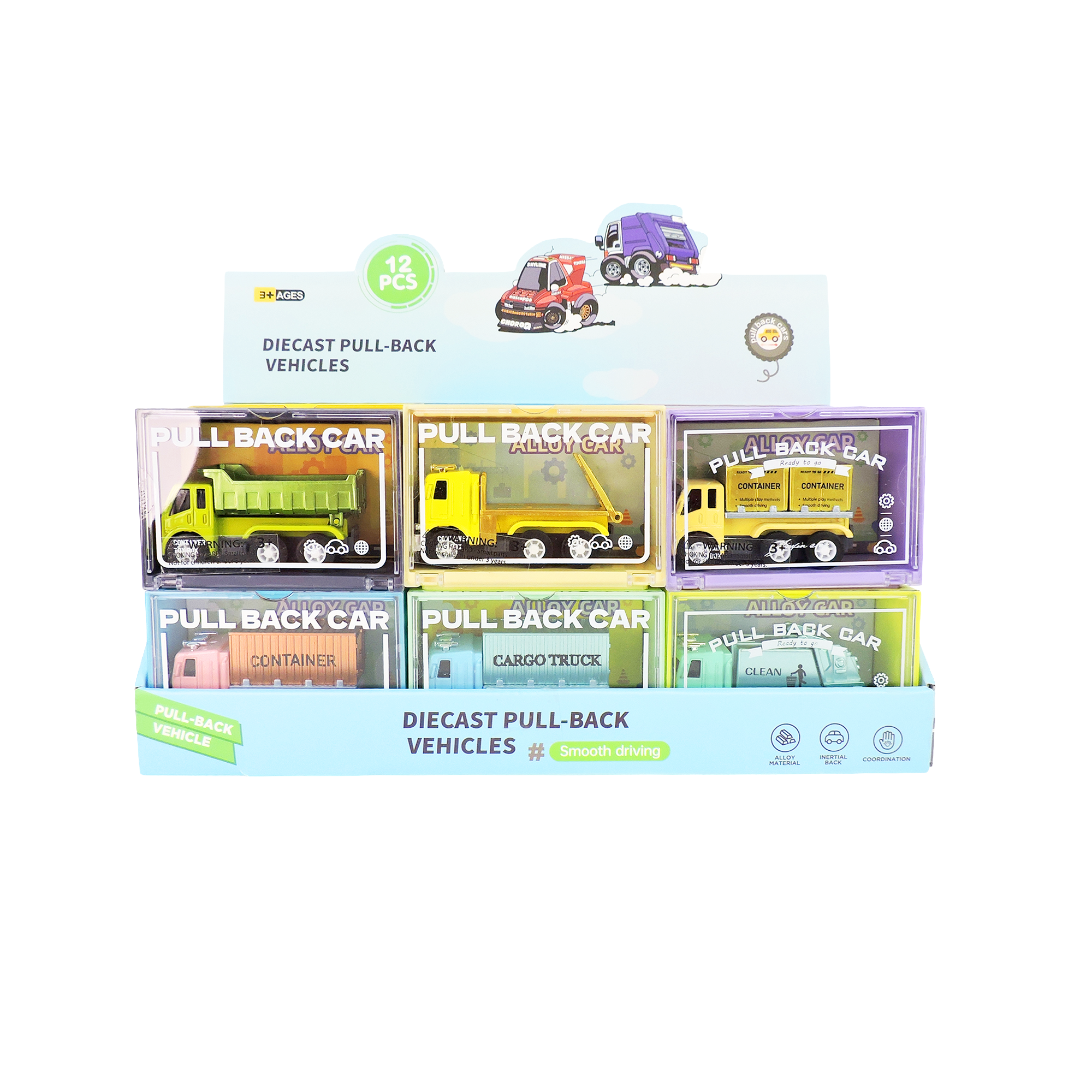 Alloy Alley Large Diecast Pull-Back Truck in reusable box