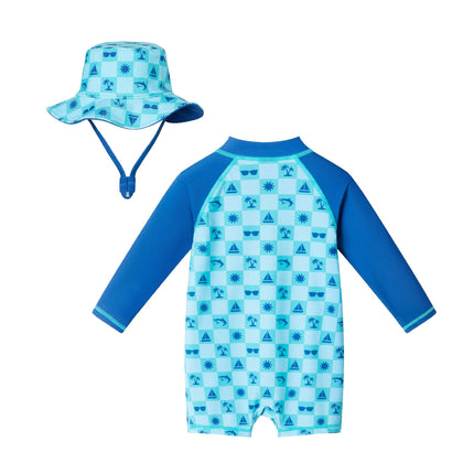Swim Romper & Hat Set - Beach Vibes