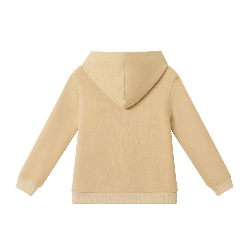 Kids Hooded Patch Sweatshirt & Pant Set | Beige Bulldog