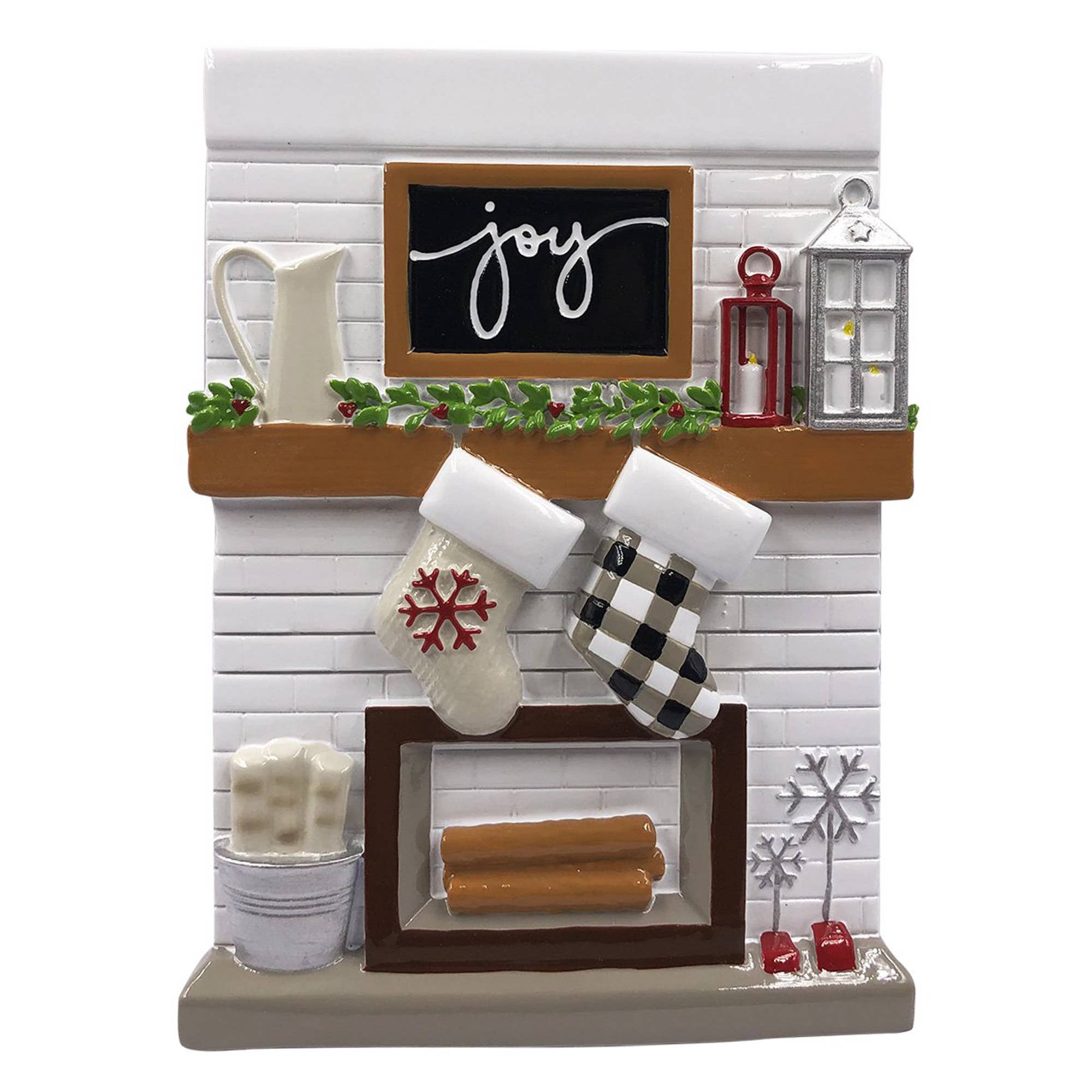 Fireplace Mantle Family Personalized Ornament