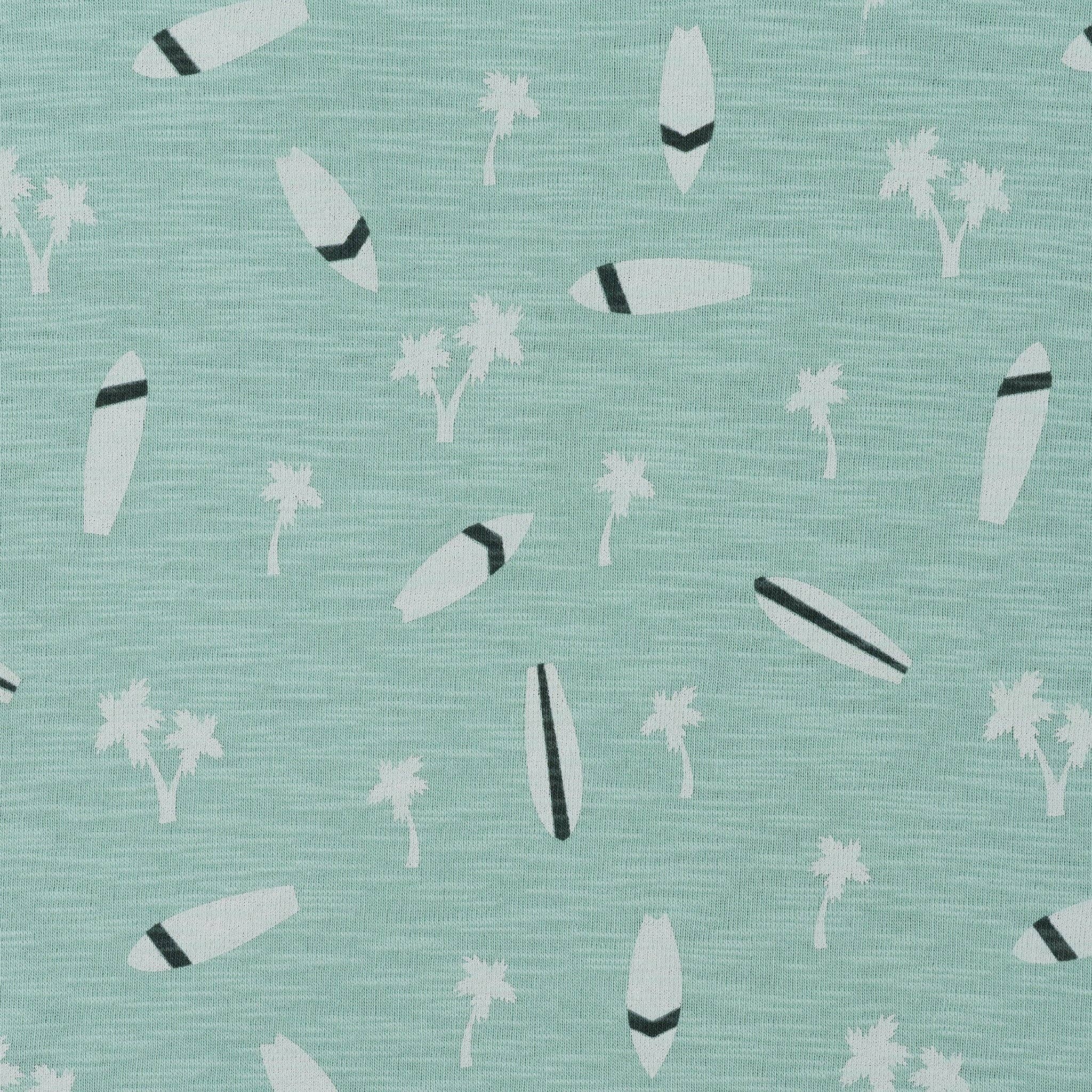 Light Green Henley Set | Washed Surfboard