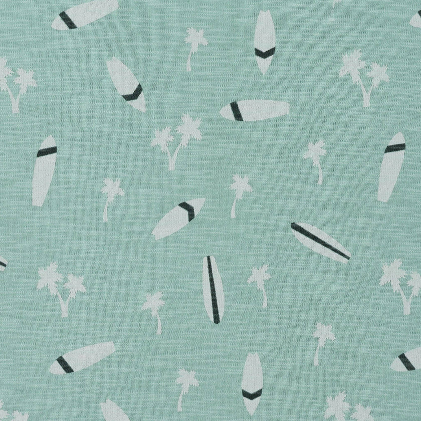 Light Green Henley Set | Washed Surfboard
