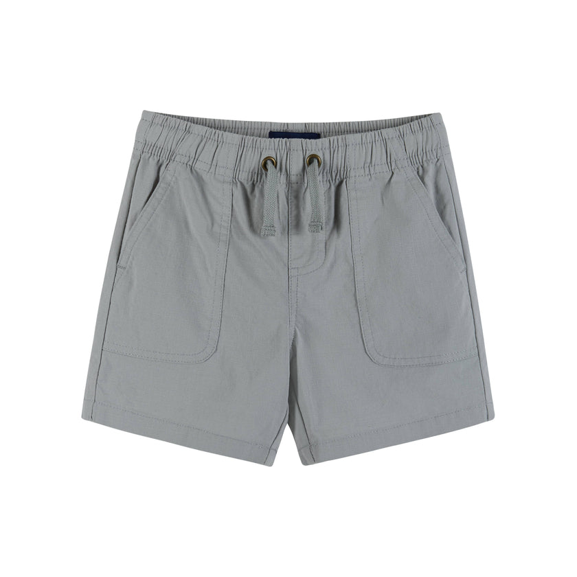 Boys Toddler Grey Ripstop Drawstring Shorts